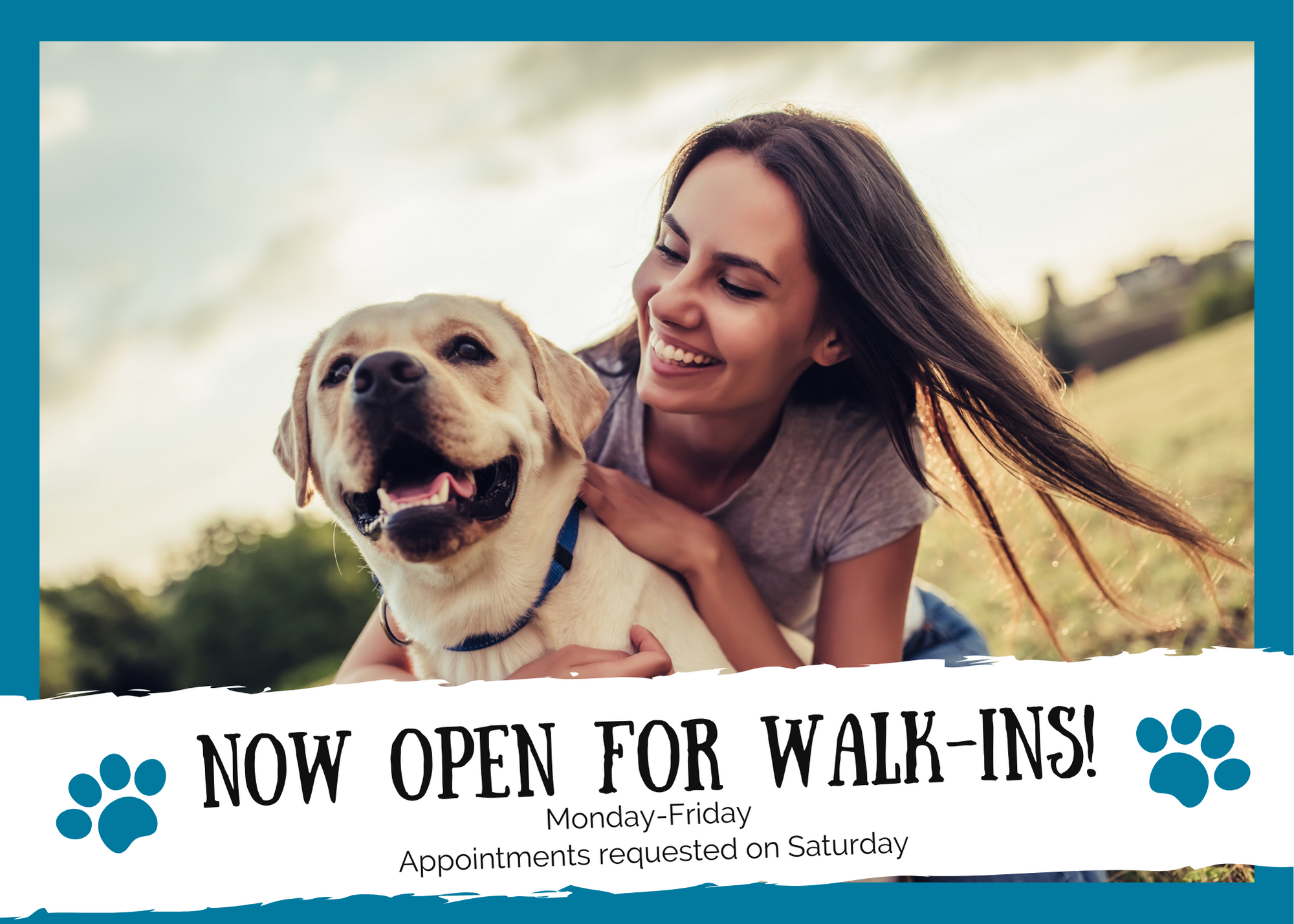 We Are Open for Walk-Ins!